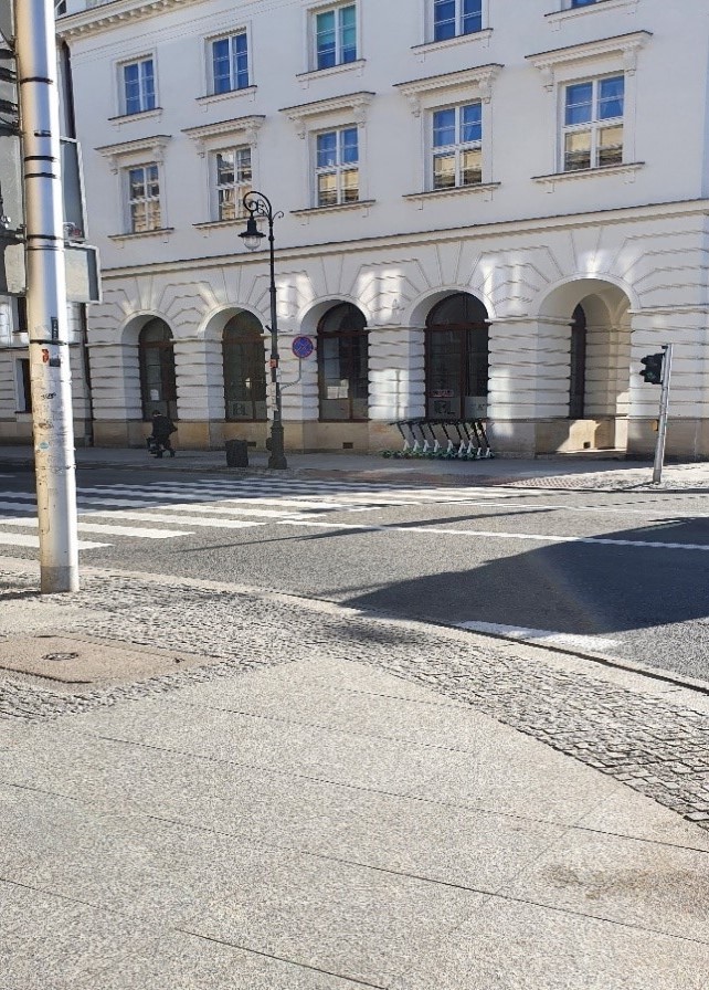 Pałac Staszica / przejście dla pieszych od ul. Nowy Świat