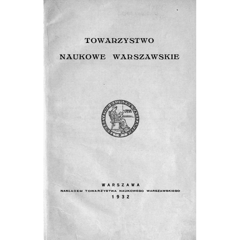 Towarzystwo Naukowe Warszawskie 1907-1932