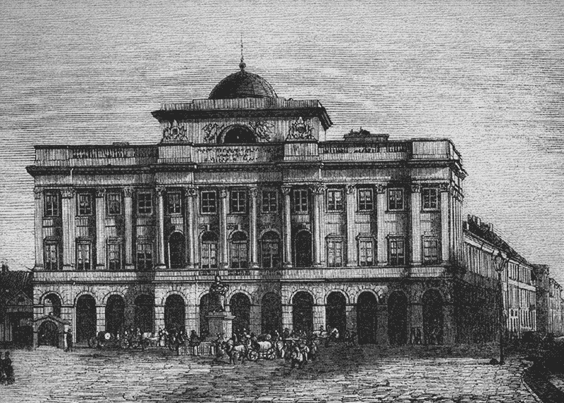 Rycina przedstawiająca Pałac Staszica