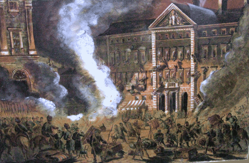 Pałac Zamoyskich w Warszawie po zamachu na Fiodora Berga, ul. Nowy Świat, domena publiczna